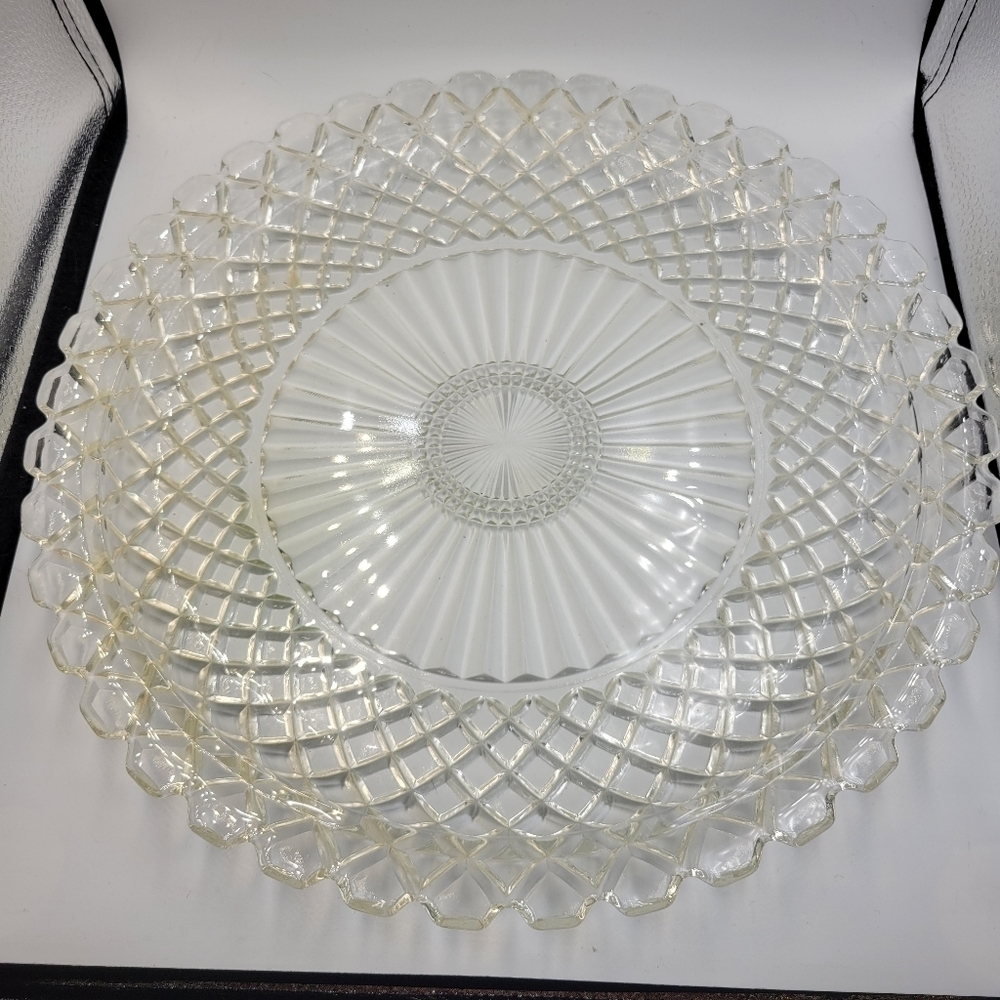 Vintage Clear Glass Serving Platter
